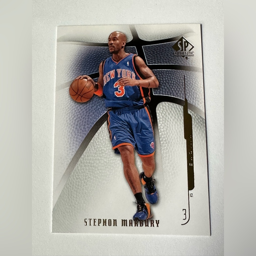Stephon Marbury. SP Authentic Trading Card - Blue/Orange